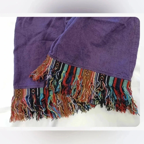 TLB The Little Bazaar Purple Fringe Boho  Shorts Size S/M - Picture 11 of 12